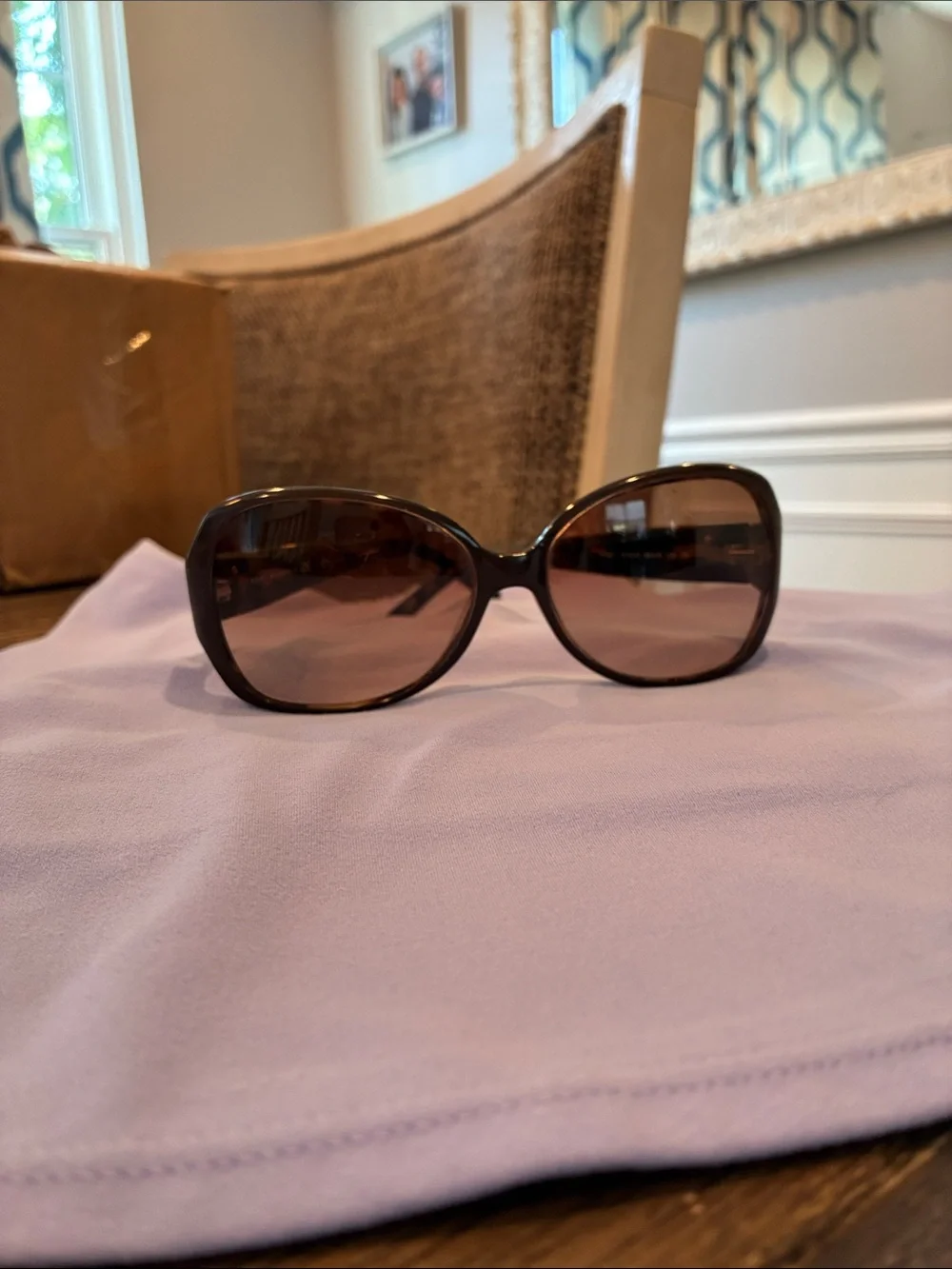 Tory Burch Tortoise Shell Frame Sunglasses with Brown Lenses